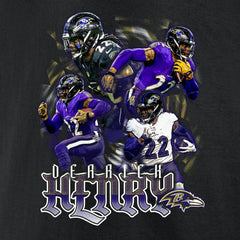Derrick Henry Baltimore Ravens Notorious Graphic T-Shirt Black