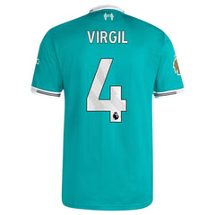 Virgil van Dijk Liverpool 2025/26 Third Player Jersey Green