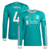Virgil van Dijk Liverpool 2025/26 Third Long Sleeve Player Jersey Green