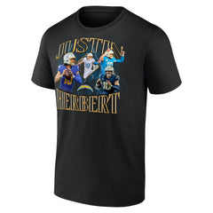 Justin Herbert Los Angeles Chargers Notorious Graphic T-Shirt Black