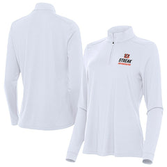 Cincinnati Bengals Antigua Women's Streak Intent Quarter-Zip Pullover White