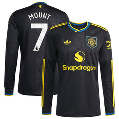 Mason Mount Manchester United 2025/26 Third Replica Long Sleeve Player Jersey Black