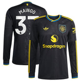 Kobbie Mainoo Manchester United 2025/26 Third Replica Long Sleeve Player Jersey Black