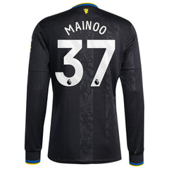 Kobbie Mainoo Manchester United 2025/26 Third Replica Long Sleeve Player Jersey Black