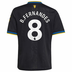 Bruno Fernandes Manchester United Youth 2025/26 Third Replica Player Jersey Black
