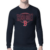 Boston Red Sox Starter Team Track Graphic Long Sleeve T-Shirt - Navy T-shirts