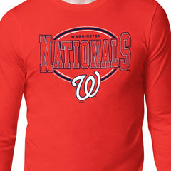 Washington Nationals Starter Team Track Graphic Long Sleeve T-Shirt - Red T-shirts