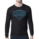 Miami Marlins Starter Team Track Graphic Long Sleeve T-Shirt - Black T-shirts