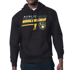 Milwaukee Brewers Starter Logo Push Graphic Hoodie - Black Hoodies