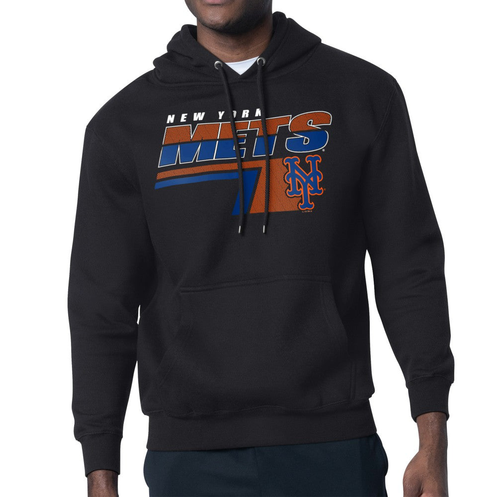 New York Mets Starter Logo Push Graphic Hoodie - Black Hoodies