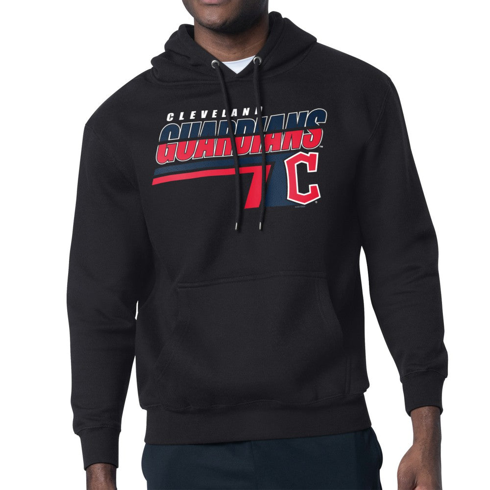 Cleveland Guardians Starter Logo Push Graphic Hoodie - Black Hoodies