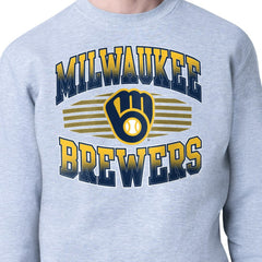 Milwaukee Brewers Starter Team Grit Graphic Fleece Pullover Sweatshirt - Heather Gray Pullover