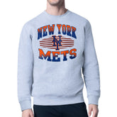 New York Mets Starter Team Grit Graphic Fleece Pullover Sweatshirt - Heather Gray Pullover