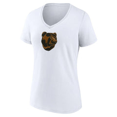 NHL Boston Bruins Women's Primary Logo V-Neck T-Shirt - White