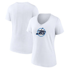 NHL Winnipeg Jets Women's Primary Logo V-Neck T-Shirt - White