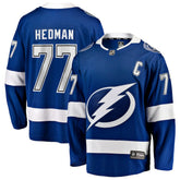 NHL Victor Hedman Tampa Bay Lightning Fanatics Home Captain Patch Breakaway Jersey - Blue