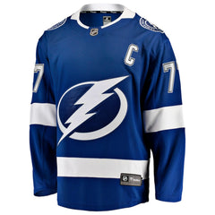 NHL Victor Hedman Tampa Bay Lightning Fanatics Home Captain Patch Breakaway Jersey - Blue