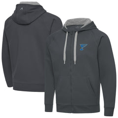 NHL St. Louis Blues Antigua Victory Full-Zip Hoodie - Charcoal