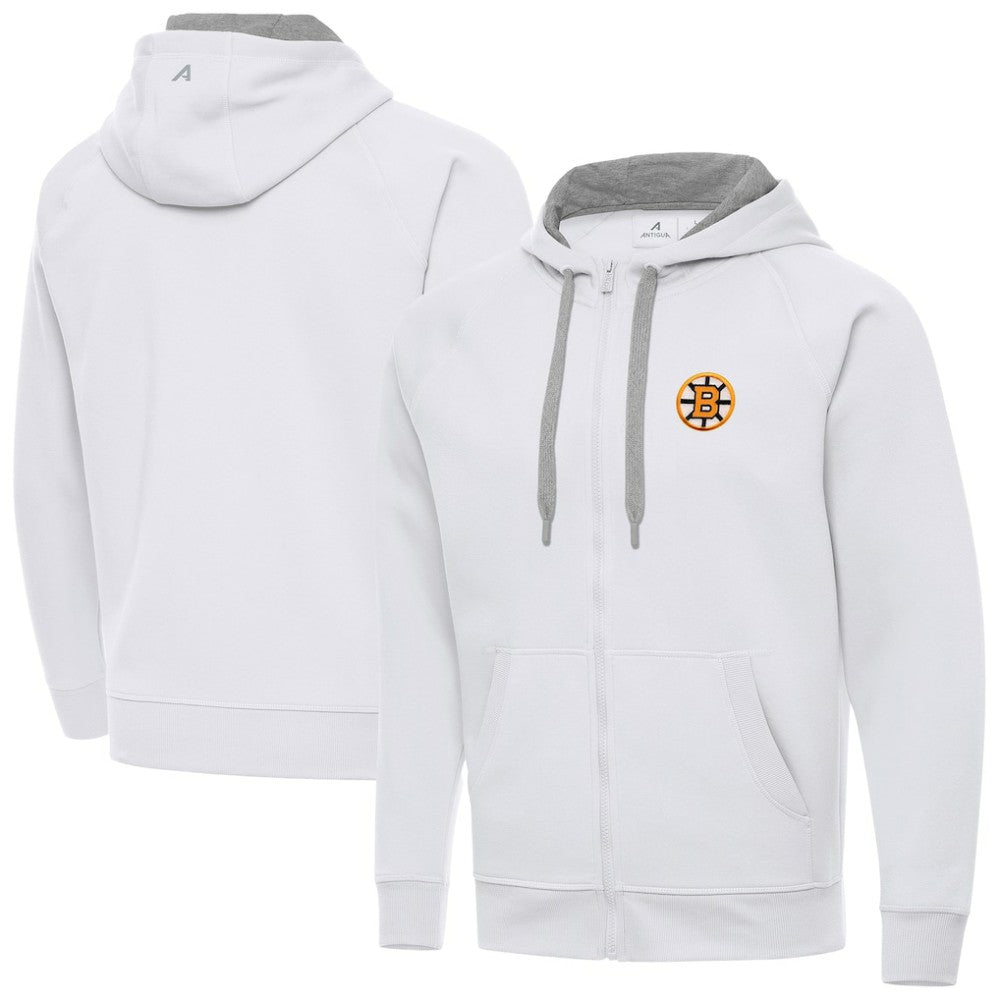 NHL Boston Bruins Antigua Victory Full-Zip Hoodie - White