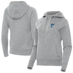 NHL St. Louis Blues Antigua Women's Victory Full-Zip Hoodie - Heather Gray