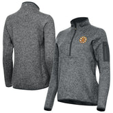 NHL Boston Bruins Antigua Women's Fortune Half-Zip Pullover - Heather Black