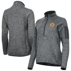 NHL Boston Bruins Antigua Women's Fortune Half-Zip Pullover - Heather Black