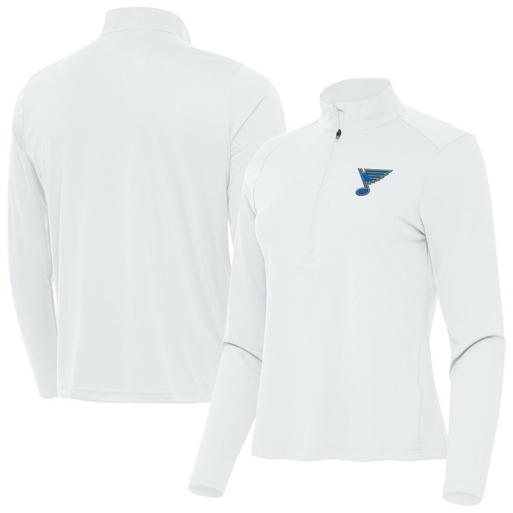 NHL St. Louis Blues Antigua Women's Tribute Half-Zip Pullover - White