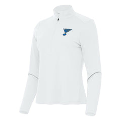 NHL St. Louis Blues Antigua Women's Tribute Half-Zip Pullover - White