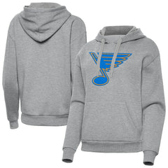 NHL St. Louis Blues Antigua Women's Victory Pullover Hoodie - Heather Gray