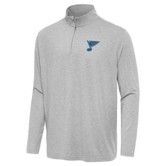 NHL St. Louis Blues Antigua Hunk Lightweight Quarter-Zip Pullover - Heather Gray