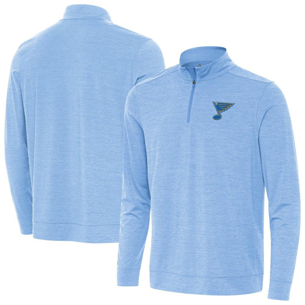 NHL St. Louis Blues Antigua Bright Quarter-Zip Pullover - Heather Blue
