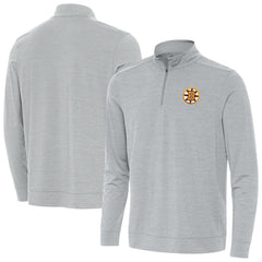 NHL Boston Bruins Antigua Bright Quarter-Zip Pullover - Heather Gray