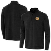 NHL Boston Bruins Antigua Bright Quarter-Zip Pullover - Heather Black