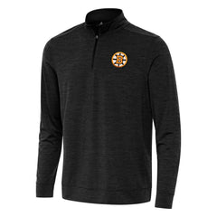 NHL Boston Bruins Antigua Bright Quarter-Zip Pullover - Heather Black