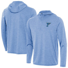 NHL St. Louis Blues Antigua Tidy Quarter-Zip Hoodie - Heather Blue