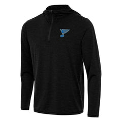 NHL St. Louis Blues Antigua Tidy Quarter-Zip Hoodie - Heather Black