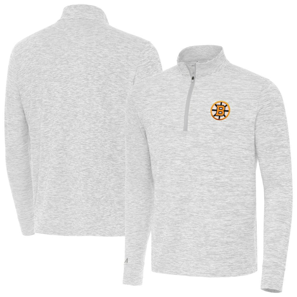 NHL Boston Bruins Antigua Cause Quarter-Zip Jacket - Gray