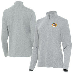 NHL Boston Bruins Antigua Mentor Long Sleeve Quarter-Zip Mock Polo - Heather Gray