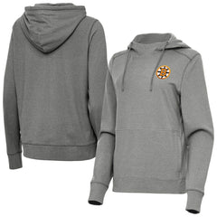 NHL Boston Bruins Antigua Women's Justice Pullover Hoodie - Heather Black