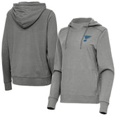 NHL St. Louis Blues Antigua Women's Justice Pullover Hoodie - Heather Black