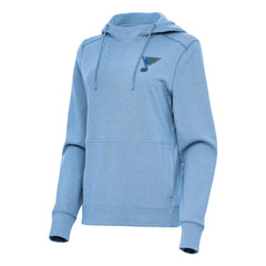 NHL St. Louis Blues Antigua Women's Justice Pullover Hoodie - Heather Blue