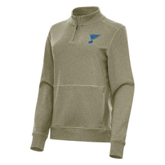 NHL St. Louis Blues Antigua Women's Crush Quarter-Zip Pullover - Olive