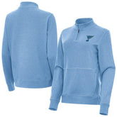 NHL St. Louis Blues Antigua Women's Crush Quarter-Zip Pullover - Heather Blue
