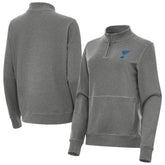 NHL St. Louis Blues Antigua Women's Crush Quarter-Zip Pullover - Heather Black