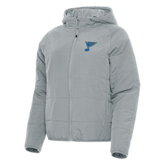 NHL St. Louis Blues Antigua Women's Raglan Universe Full-Zip Hooded Jacket - Gray