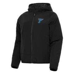NHL St. Louis Blues Antigua Women's Raglan Universe Full-Zip Hooded Jacket - Black