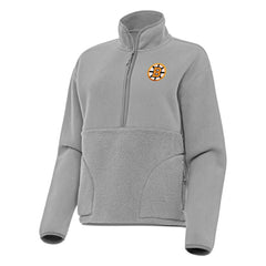 NHL Boston Bruins Antigua Women's Figure Half-Zip Pullover - Gray
