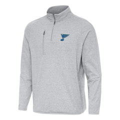 NHL St. Louis Blues Antigua Certain Tri-Blend Quarter-Zip Top - Heather Gray