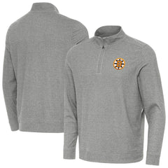 NHL Boston Bruins Antigua Subtle Quarter-Zip Sweatshirt - Heather Black