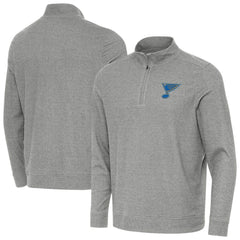 NHL St. Louis Blues Antigua Subtle Quarter-Zip Sweatshirt - Heather Black